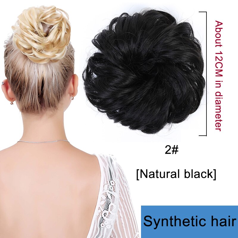 Bybrbana Brazil 100% Human Hair Non-remy Hair Soft Hair Bun Curly  Elastic Wavy Braid Headband Ponytail Women