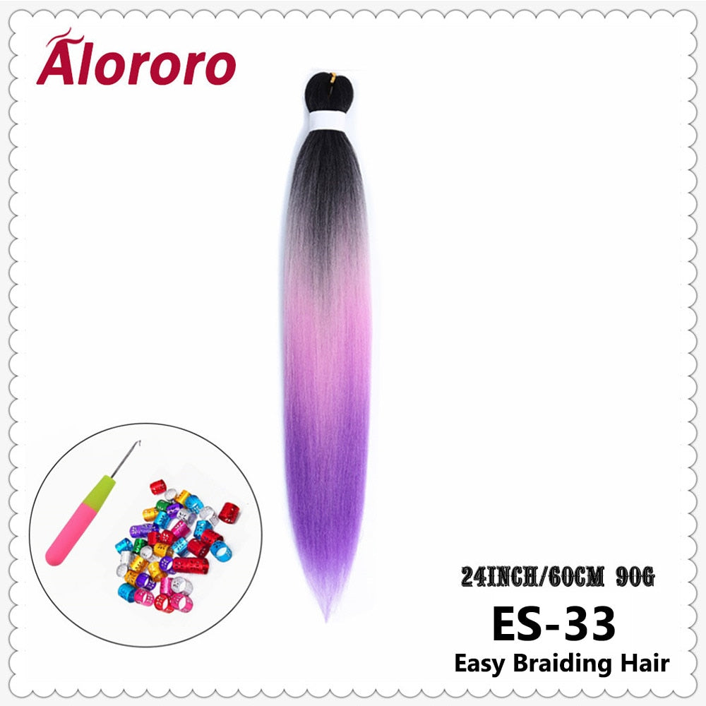 Alororo Synthetic Hair Braids Extensions Braiding Hair Pre Stretched 24 Inches Afro Jumbo Braid Hair Profession Braids