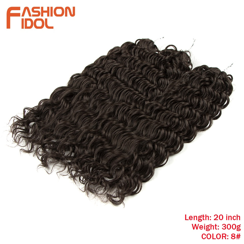 Deep Wavy Twist Crochet Hair Synthetic Afro Curly Hair Crochet Braids High Temperature Fiber Braiding Hair Extensions For Women