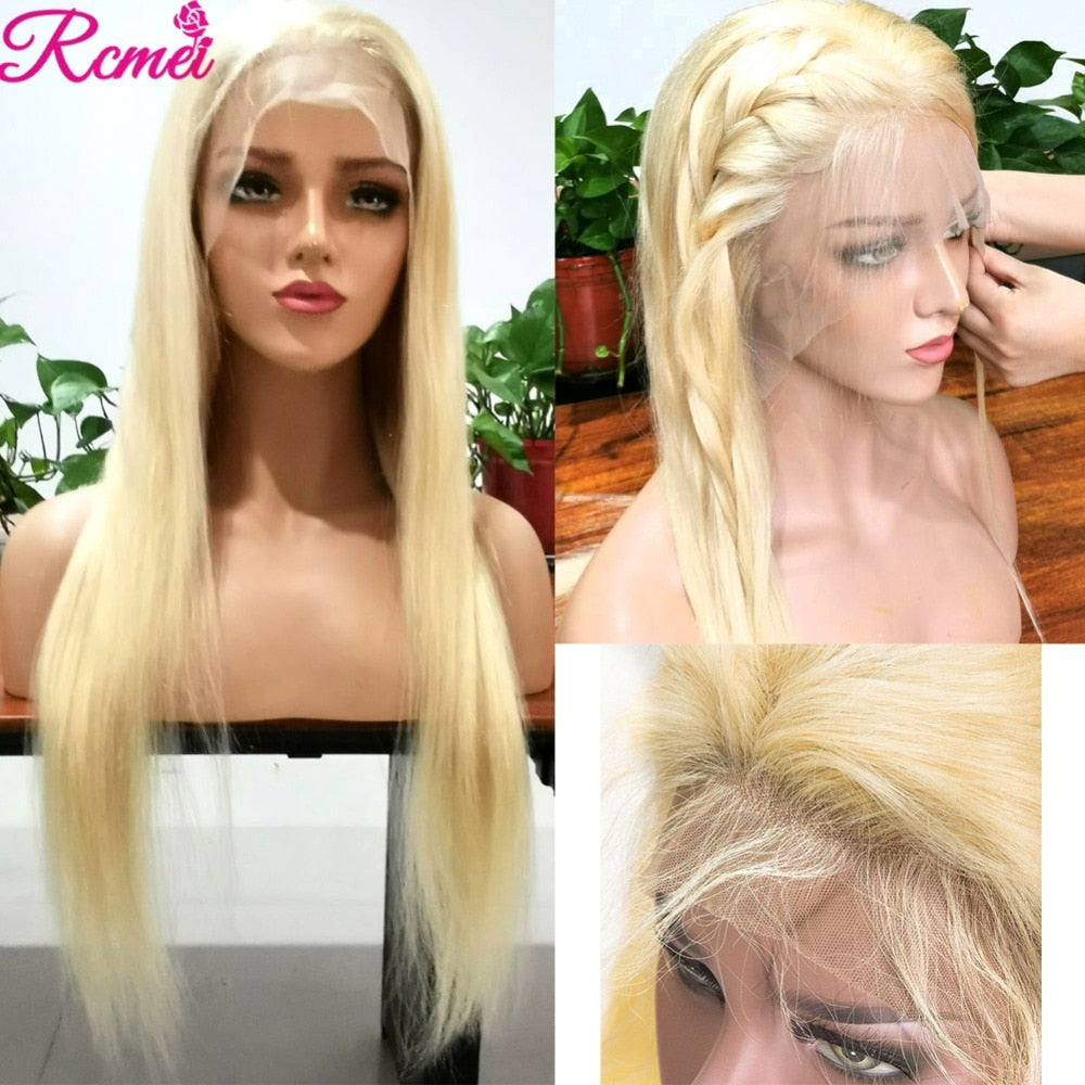 13x4 38 40 613 Blonde HD Lace Front Human Hair Wigs Straight 613 Transparent Lace Frontal Wig With Baby Hair Brazilian Remy 150%