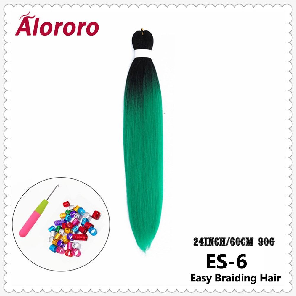 Alororo Synthetic Hair Braids Extensions Braiding Hair Pre Stretched 24 Inches Afro Jumbo Braid Hair Profession Braids