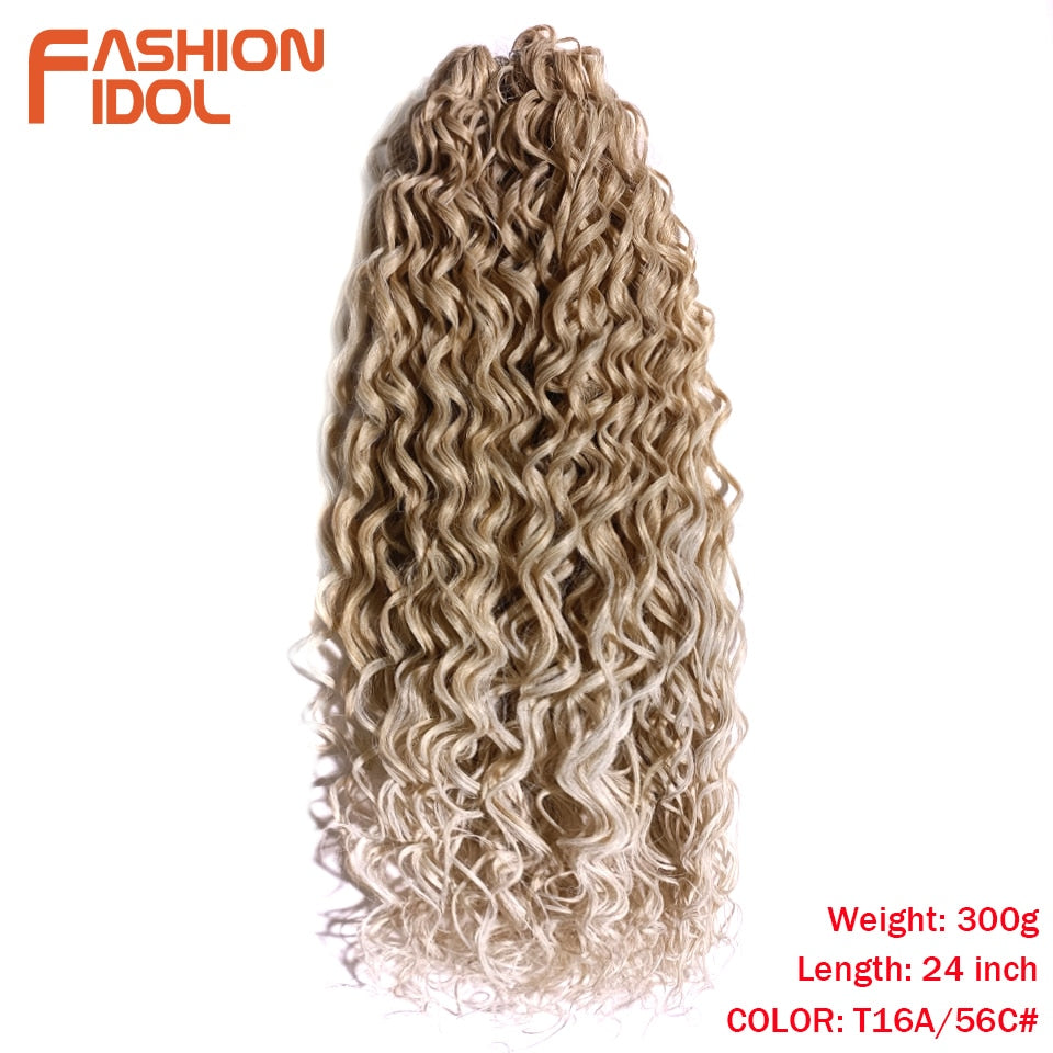 Deep Wavy Twist Crochet Hair Synthetic Afro Curly Hair Crochet Braids High Temperature Fiber Braiding Hair Extensions For Women