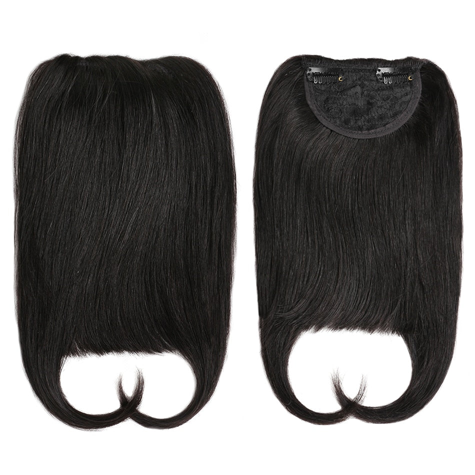 BHF Human Hair Bangs 8inch 20g Front 3 clips in Straight Remy Natural Human Hair Fringe All Colors