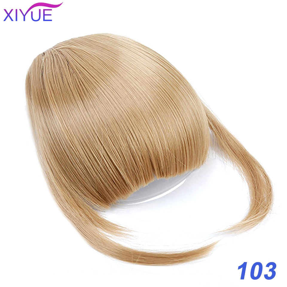 Black/Light Brown Clip In Hair Bangs Hairpiece Accessories Synthetic Fake Bangs Clip In Hair Extensions Clip In Hair Pieces