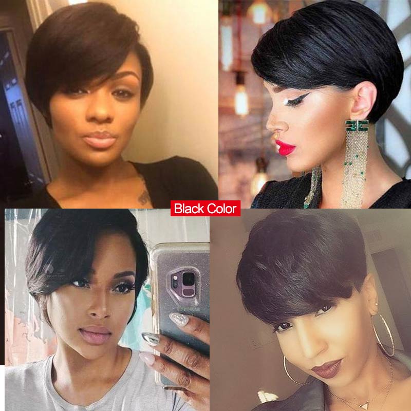 Rebecca Pixie Hair Straight Hair Short Cut Wig Human Hair Full Wig Brazilian Human Hair Wigs For Black Women Blonde Cheap Wig