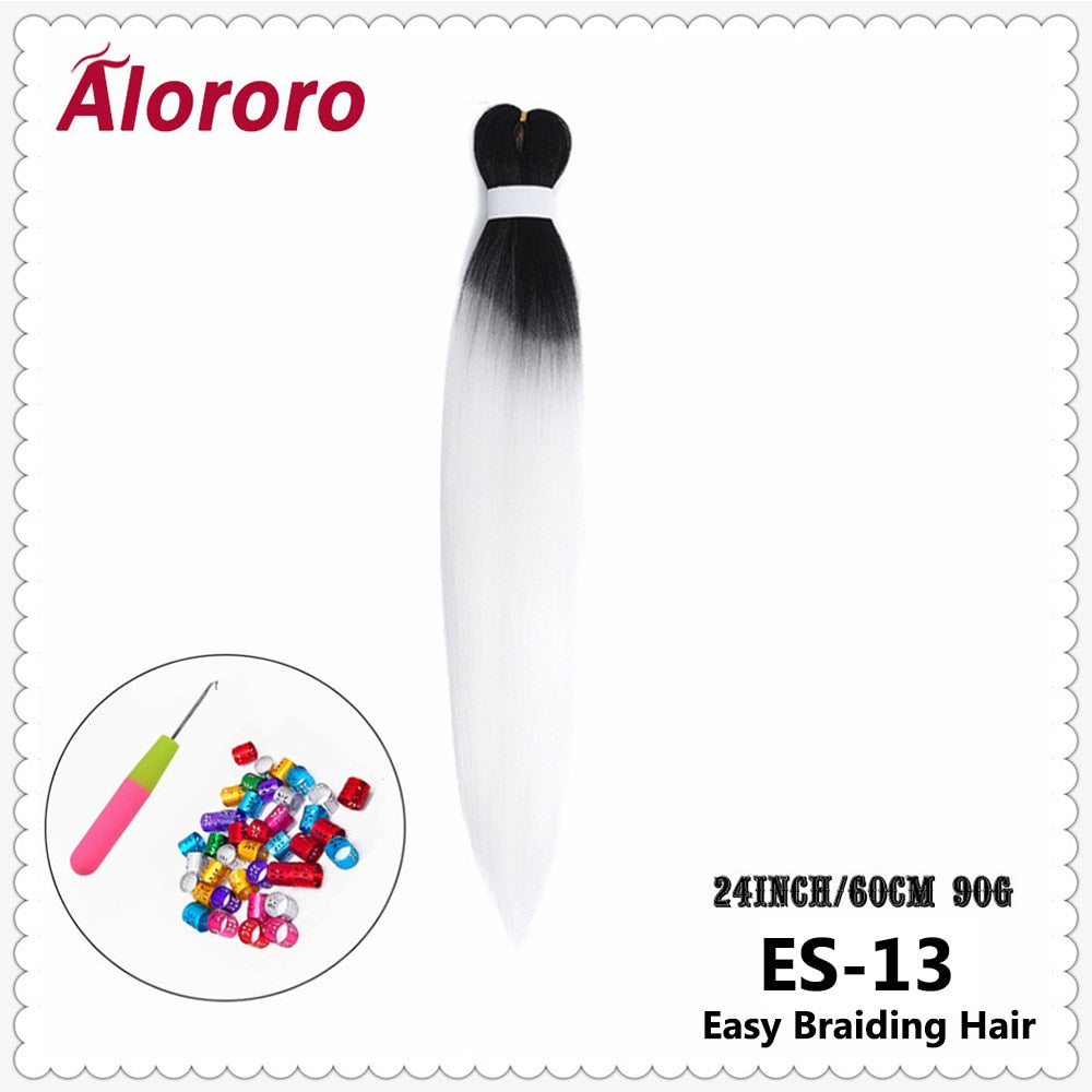 Alororo Synthetic Hair Braids Extensions Braiding Hair Pre Stretched 24 Inches Afro Jumbo Braid Hair Profession Braids