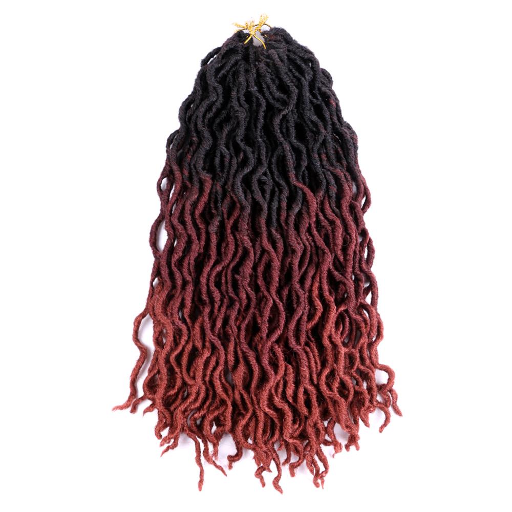 Luxury For Braiding Synthetic Faux Locs Curly Crochet Hair 24Strands Ombre Blond Crochet Braids 20inch 50cm