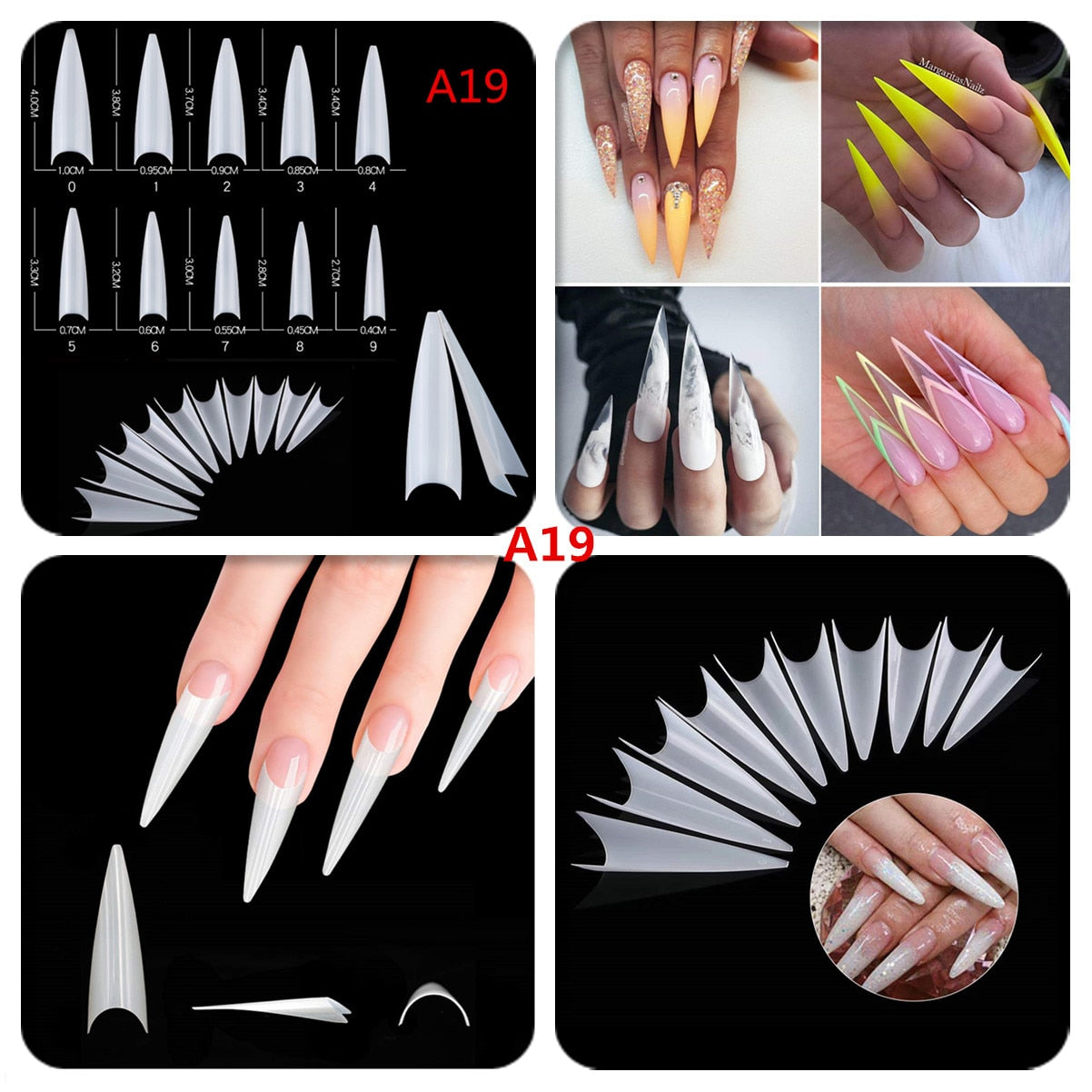 Makartt 500pcs Coffin Fake Nail Tips Clear Natural XXL Gel Tips Full Cover False Acrylic Stiletto Ballerina Nails Press on Nail