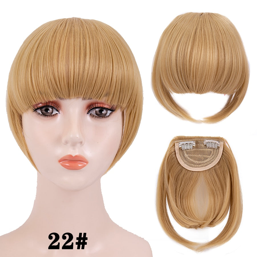 Leeons Short Synthetic Bangs Heat Resistant Hairpieces Hair Women Natural Short Fake Hair Bangs Hair Clips For Extensions Black