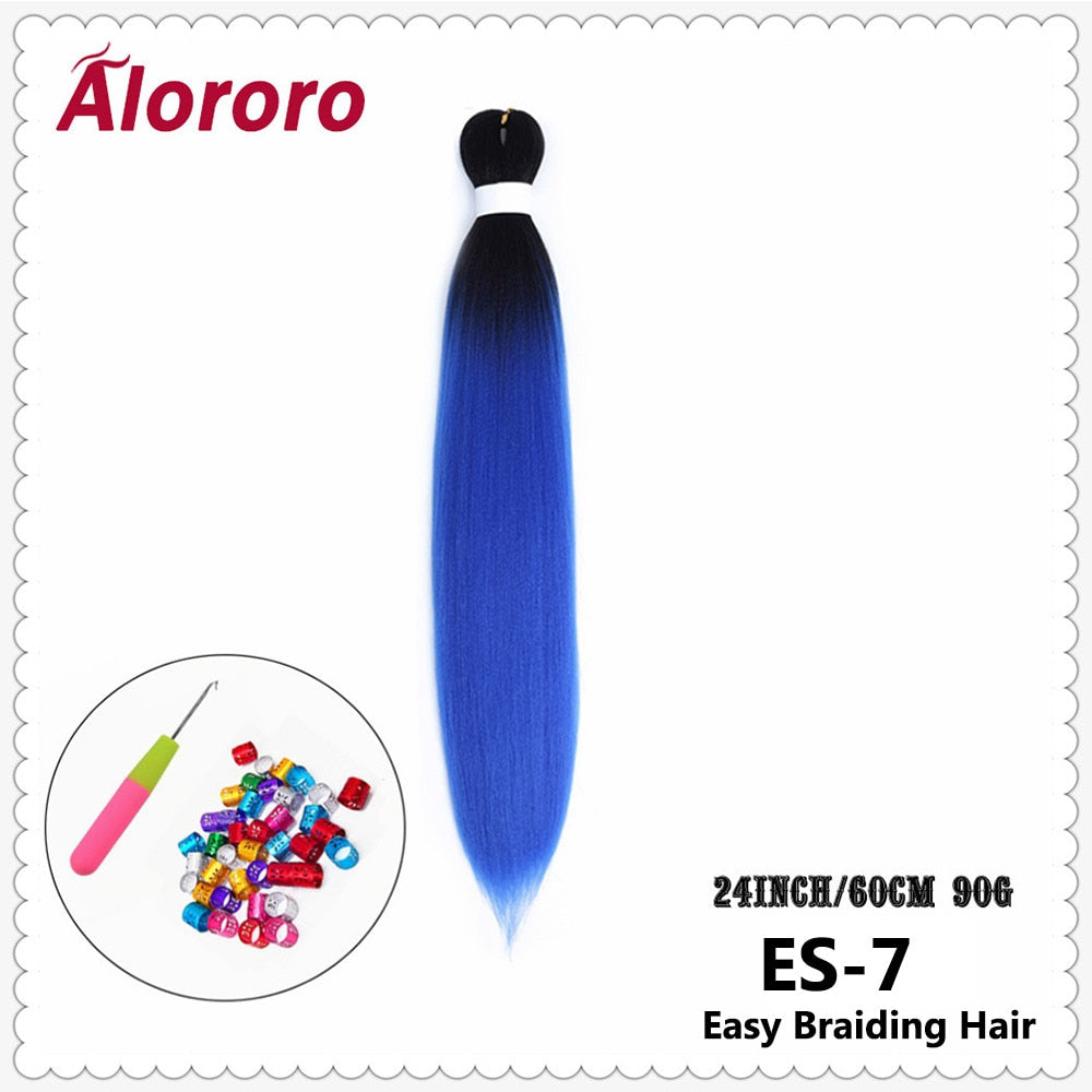 Alororo Synthetic Hair Braids Extensions Braiding Hair Pre Stretched 24 Inches Afro Jumbo Braid Hair Profession Braids