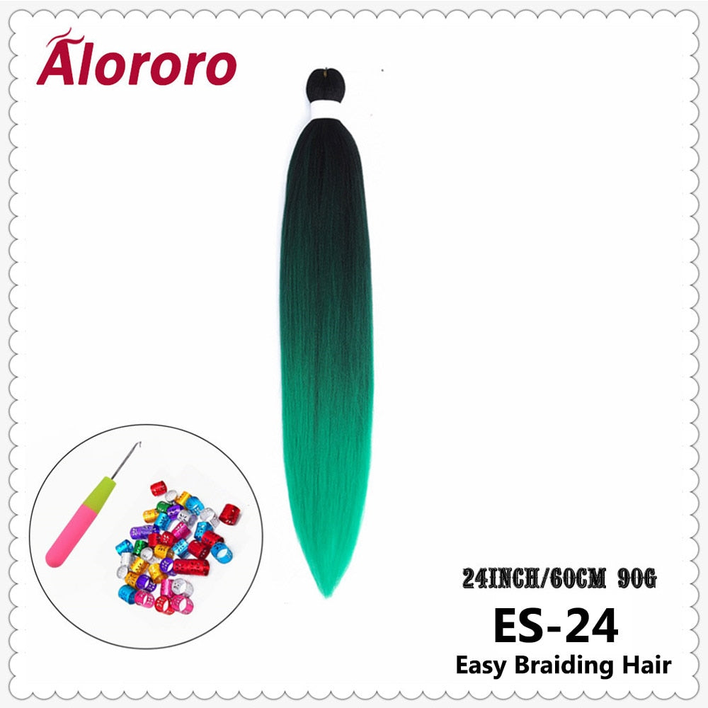 Alororo Synthetic Hair Braids Extensions Braiding Hair Pre Stretched 24 Inches Afro Jumbo Braid Hair Profession Braids