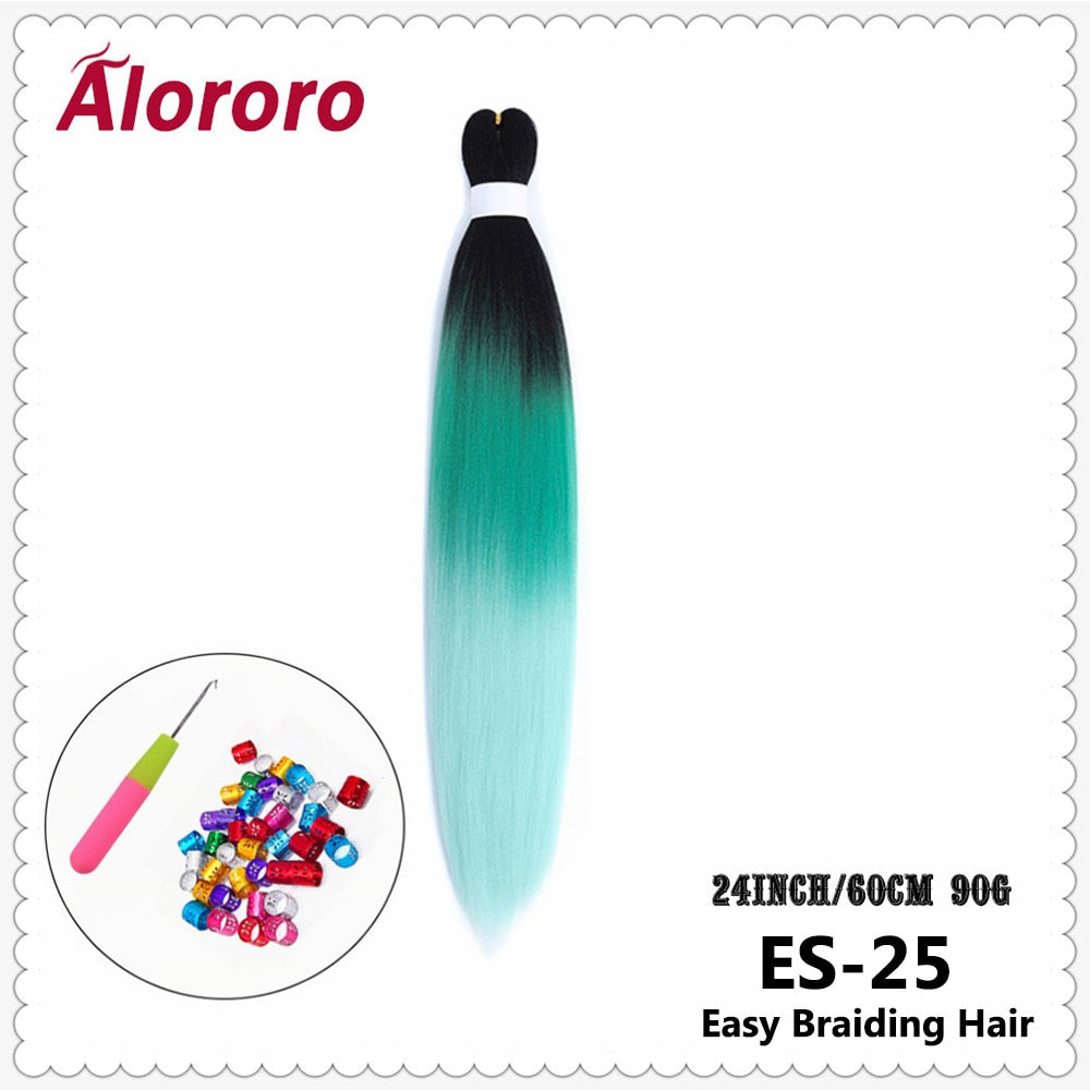 Alororo Synthetic Hair Braids Extensions Braiding Hair Pre Stretched 24 Inches Afro Jumbo Braid Hair Profession Braids