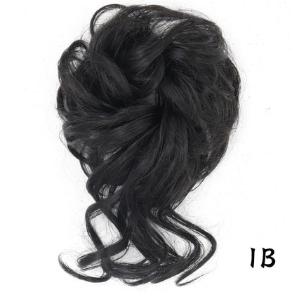 XINRAN Synthetic Curly Donut Chignon With Elastic Band Scrunchies Messy Hair Bun Updo Hairpieces Extensions for Women