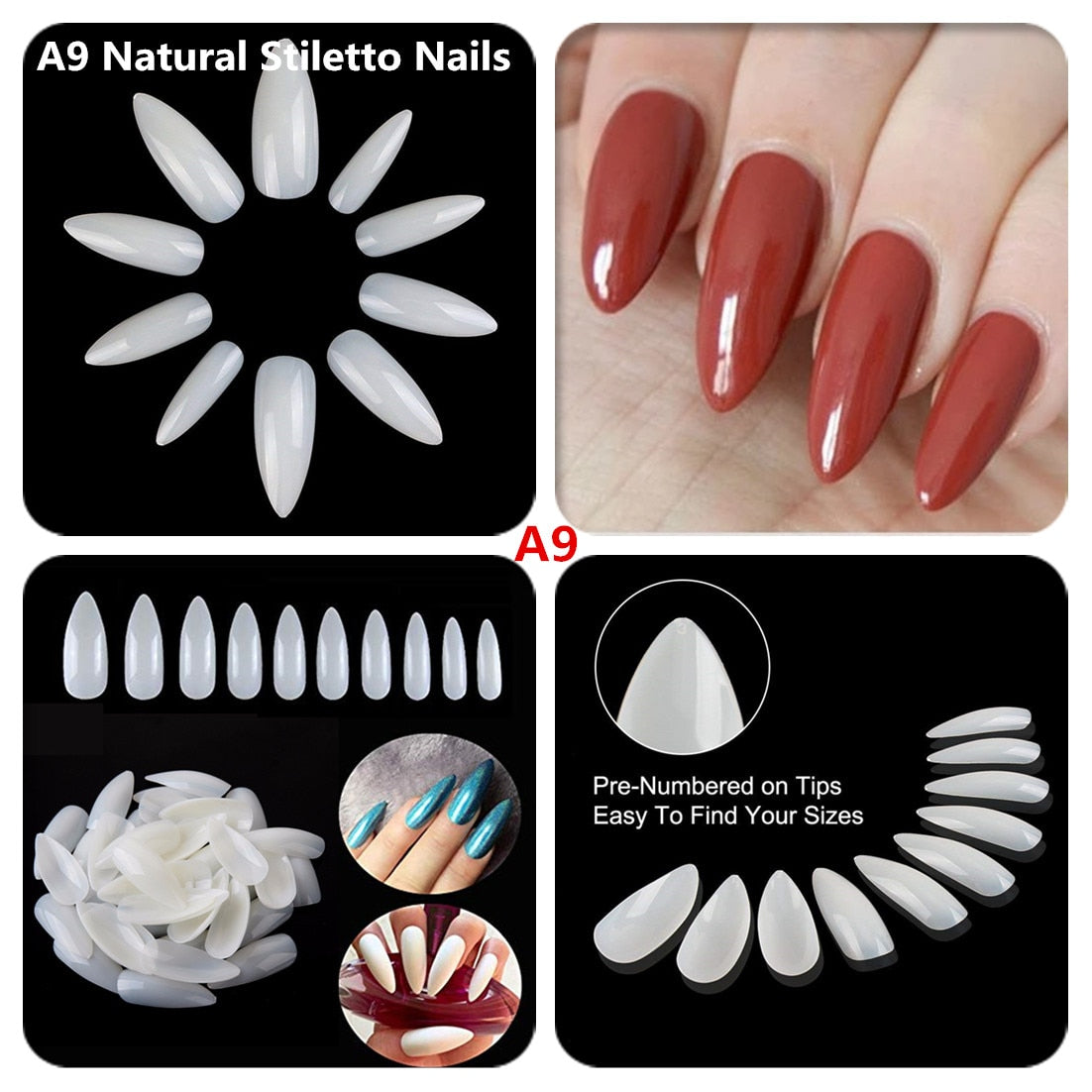 Makartt 500pcs Coffin Fake Nail Tips Clear Natural XXL Gel Tips Full Cover False Acrylic Stiletto Ballerina Nails Press on Nail