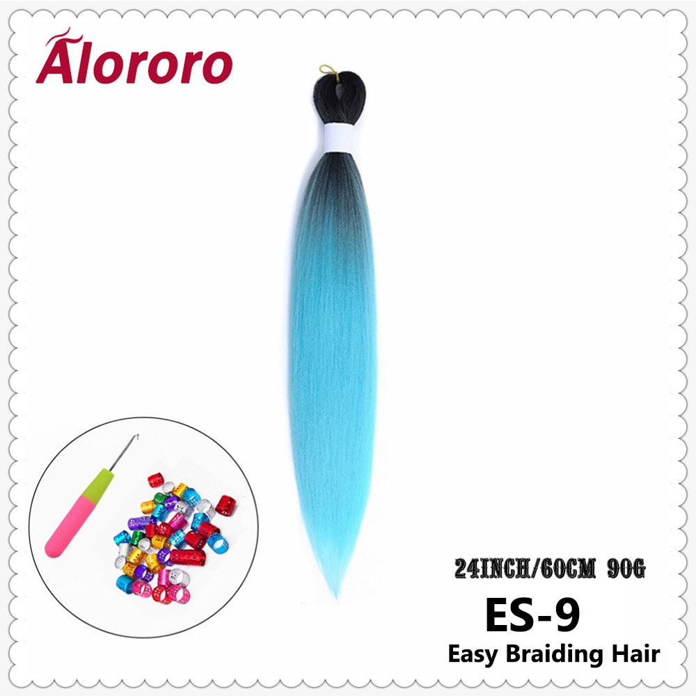 Alororo Synthetic Hair Braids Extensions Braiding Hair Pre Stretched 24 Inches Afro Jumbo Braid Hair Profession Braids