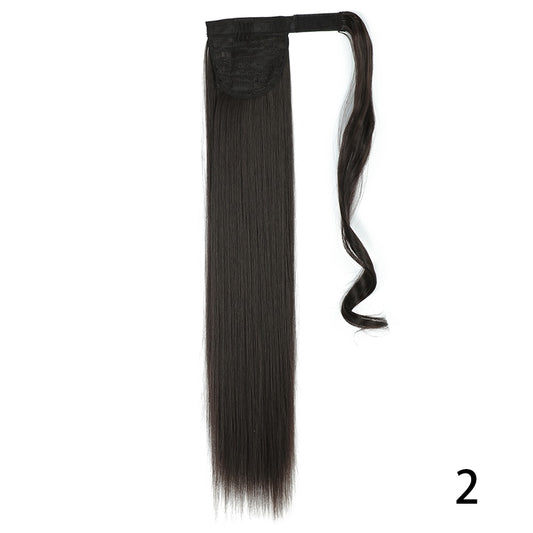 AZIR Long Straight Ponytail Hair Synthetic Extensions Heat Resistant Hair 22Inch Wrap Around Pony Hairpiece for Women