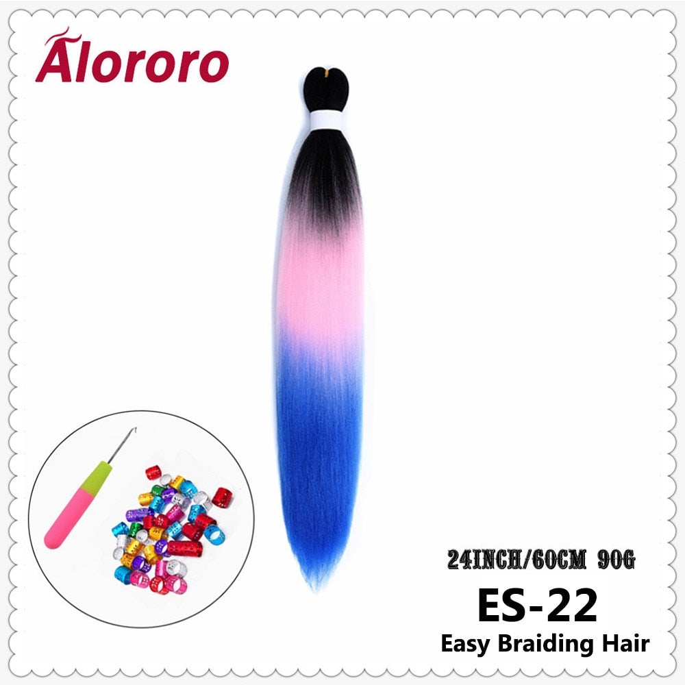 Alororo Synthetic Hair Braids Extensions Braiding Hair Pre Stretched 24 Inches Afro Jumbo Braid Hair Profession Braids