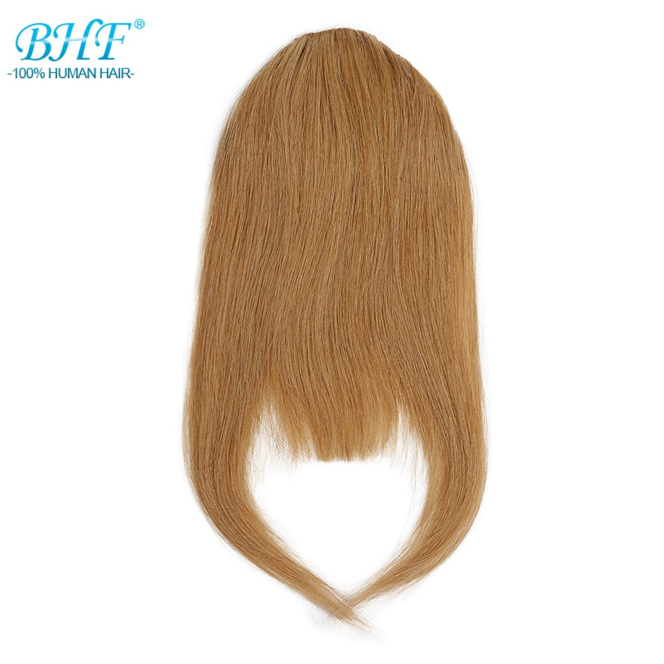 BHF Human Hair Bangs 8inch 20g Front 3 clips in Straight Remy Natural Human Hair Fringe All Colors