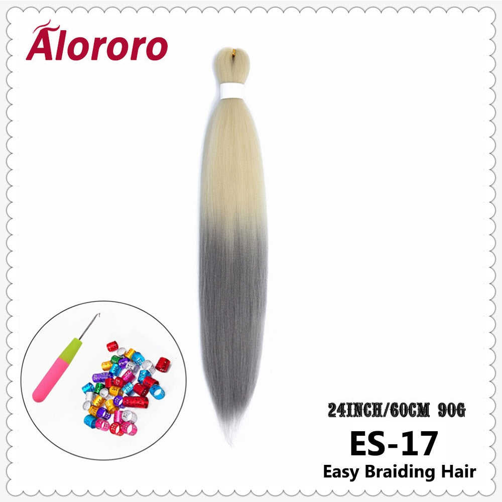 Alororo Synthetic Hair Braids Extensions Braiding Hair Pre Stretched 24 Inches Afro Jumbo Braid Hair Profession Braids