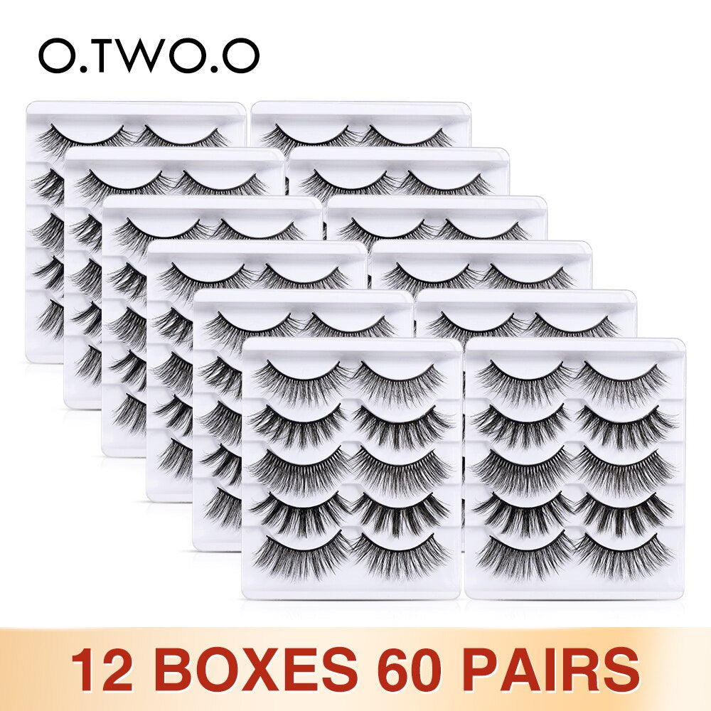 O.TWO.O False Eyelashes Wholesale 12 Lots Thick Volume Long Fake Lashes Eye Makeup Tools Fluffy Mink Eyelashes