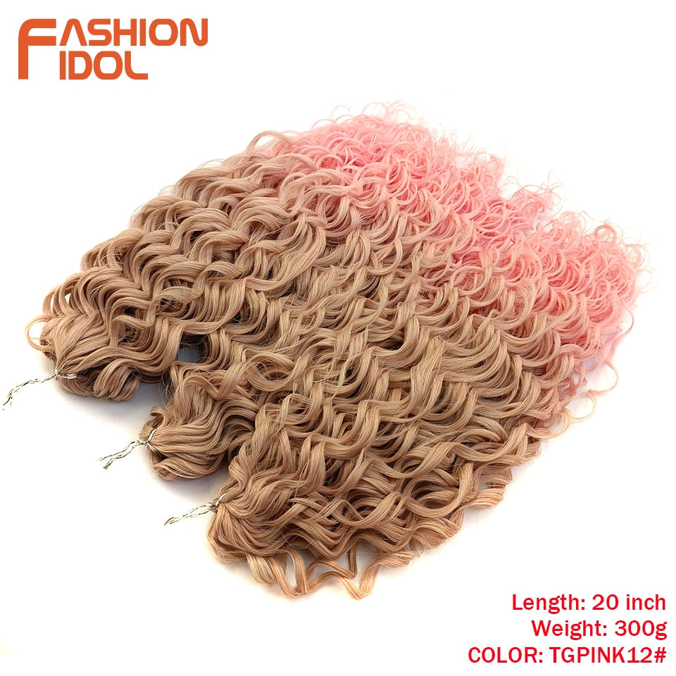 Deep Wavy Twist Crochet Hair Synthetic Afro Curly Hair Crochet Braids High Temperature Fiber Braiding Hair Extensions For Women