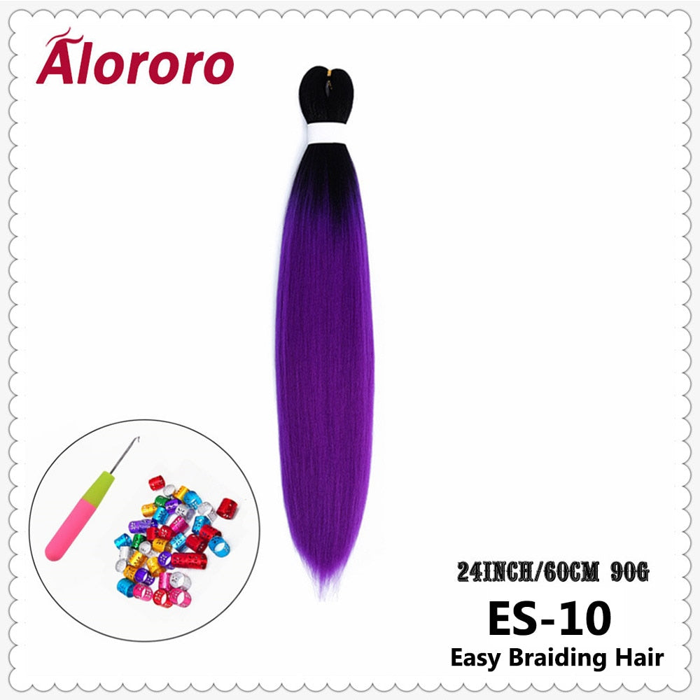 Alororo Synthetic Hair Braids Extensions Braiding Hair Pre Stretched 24 Inches Afro Jumbo Braid Hair Profession Braids