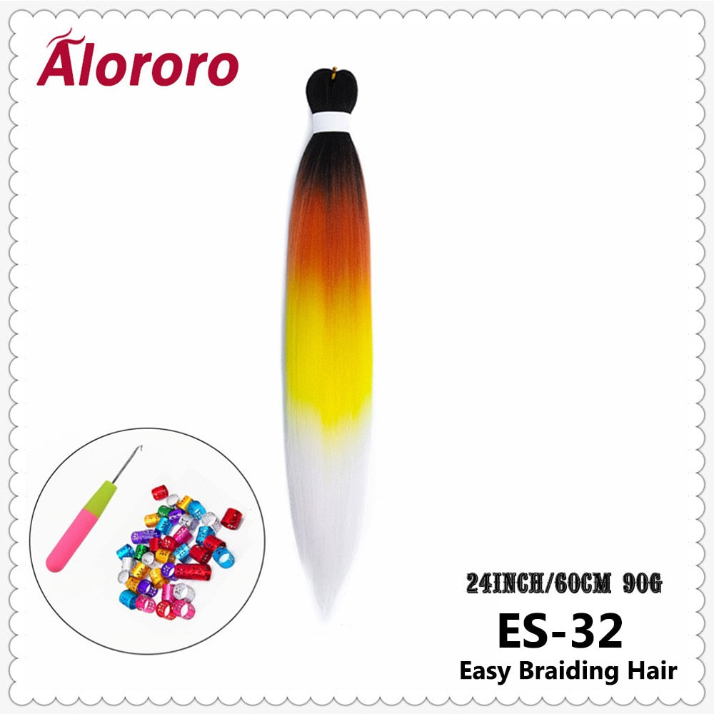 Alororo Synthetic Hair Braids Extensions Braiding Hair Pre Stretched 24 Inches Afro Jumbo Braid Hair Profession Braids