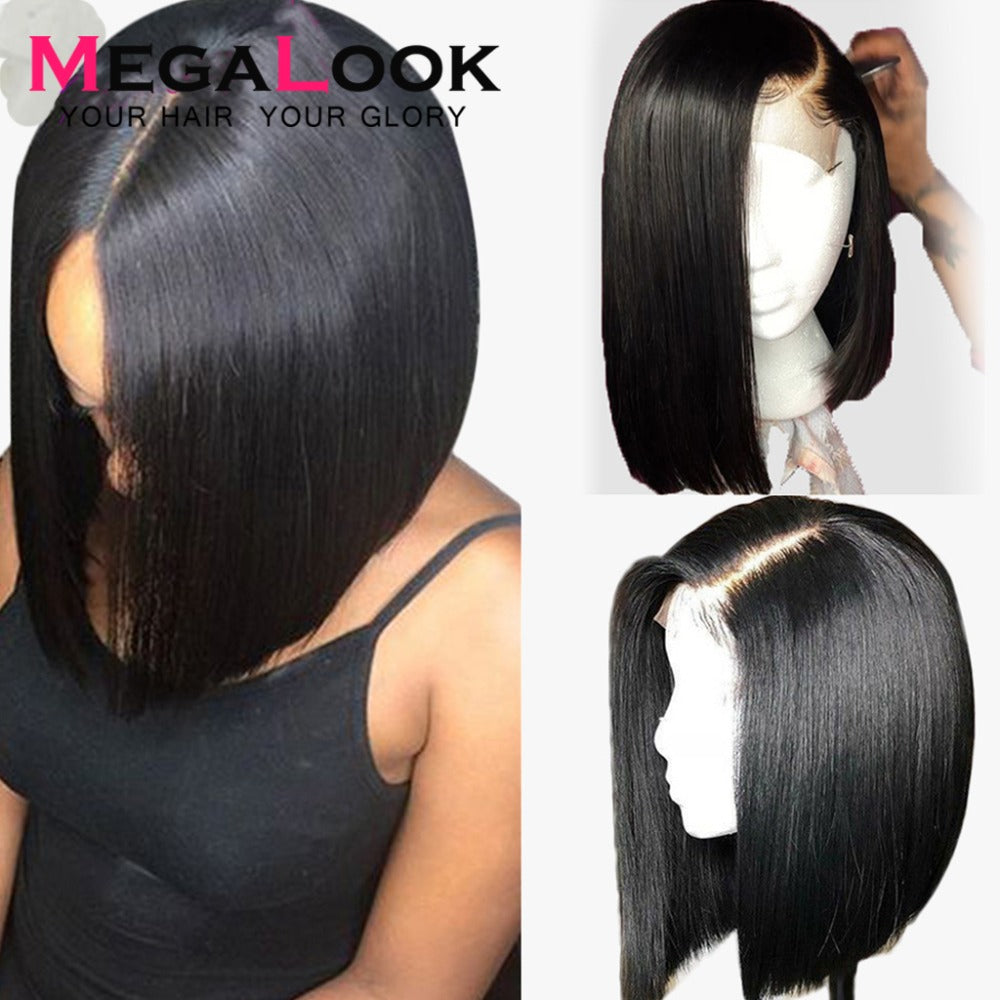 Closure wig Short Wig Bob Human Hair Megalook 4x4 13x4 Front Human Lace Wigs Virgin Hair Wigs Straight Lace Front Wig Bob Wigs