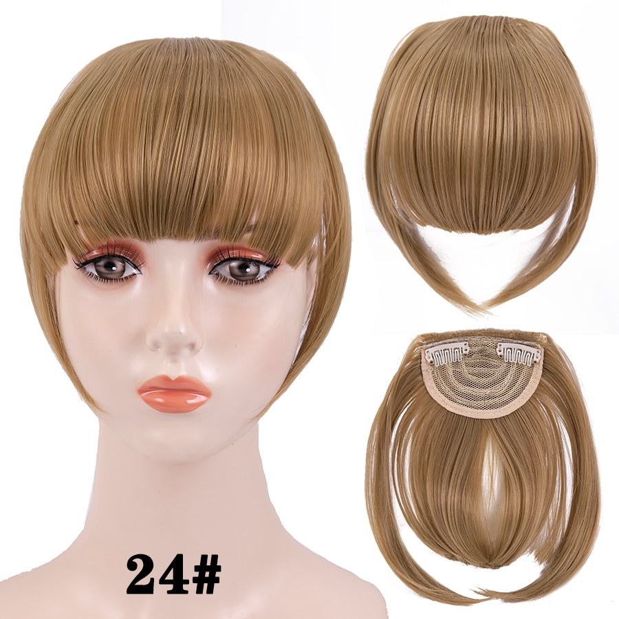 Leeons Short Synthetic Bangs Heat Resistant Hairpieces Hair Women Natural Short Fake Hair Bangs Hair Clips For Extensions Black