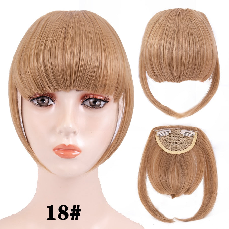 Leeons Short Synthetic Bangs Heat Resistant Hairpieces Hair Women Natural Short Fake Hair Bangs Hair Clips For Extensions Black