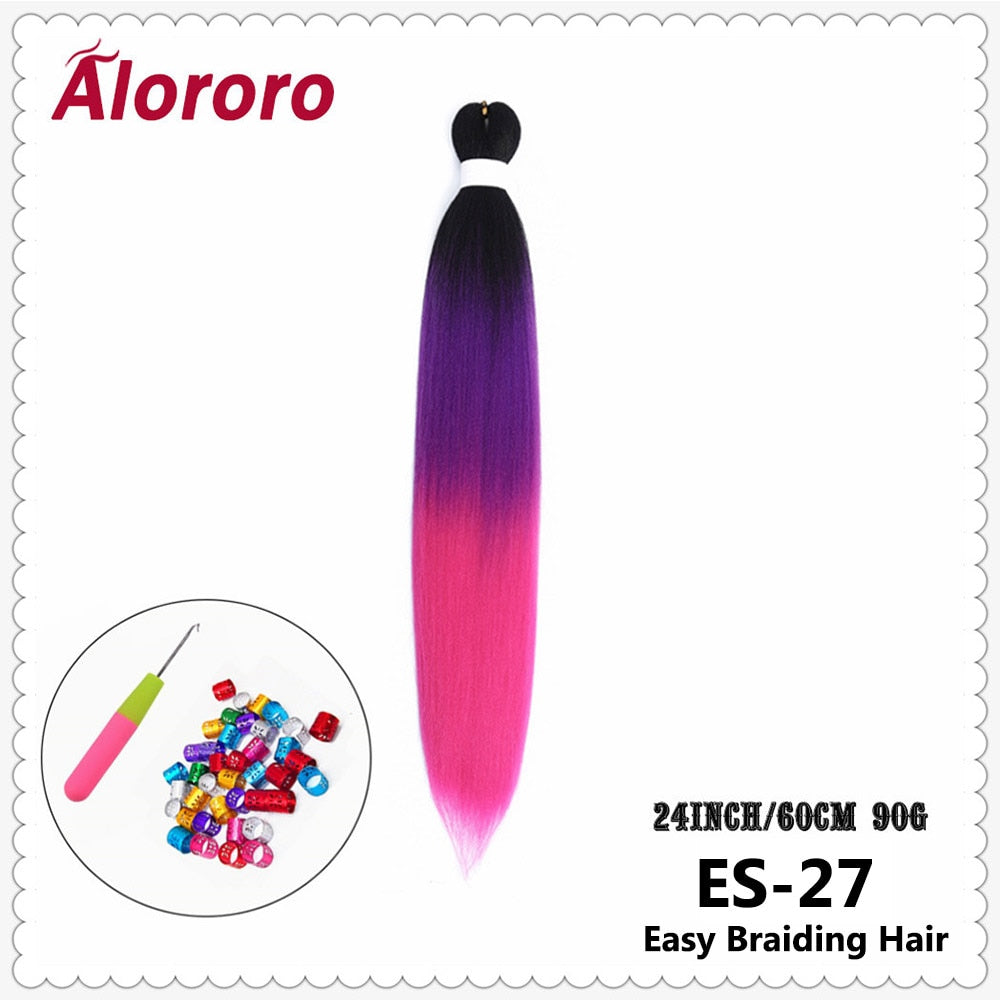 Alororo Synthetic Hair Braids Extensions Braiding Hair Pre Stretched 24 Inches Afro Jumbo Braid Hair Profession Braids