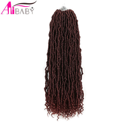 Alibaby Hair Goddess Nu Locs Crochet Hair Natural Curly Dreadlocks Hair Ombre Faux Locs Crochet Braids 20&quot; 21Strands/Pack