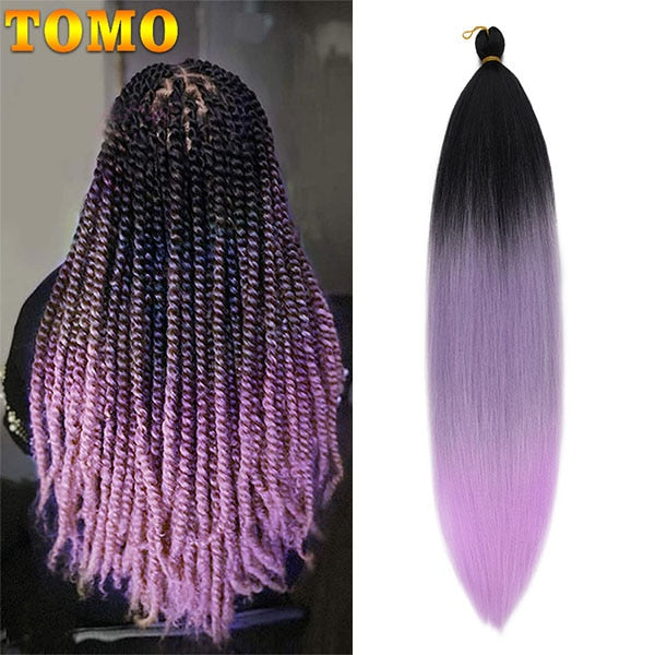 TOMO Pre Stretched Braiding Hair Synthetic Long Professional Hair for Braiding Twist Itch Free Hot Water Setting Yaki Wave Hair