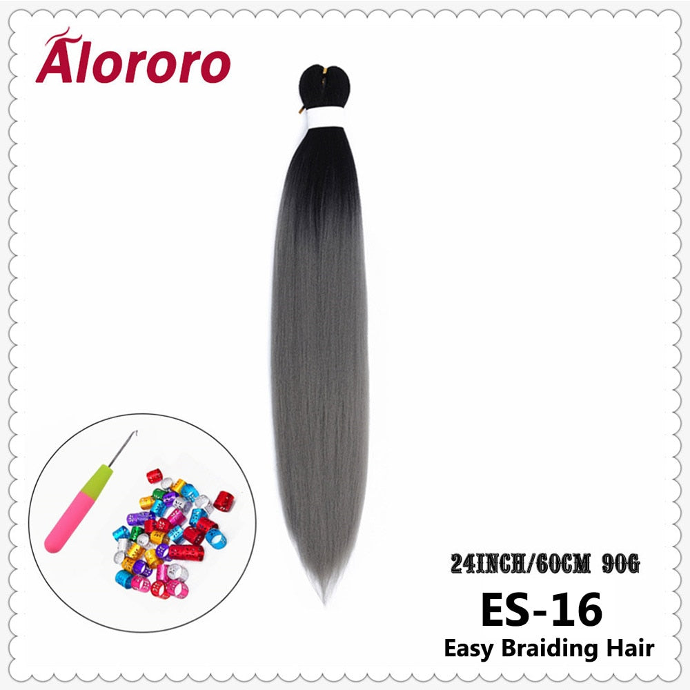 Alororo Synthetic Hair Braids Extensions Braiding Hair Pre Stretched 24 Inches Afro Jumbo Braid Hair Profession Braids