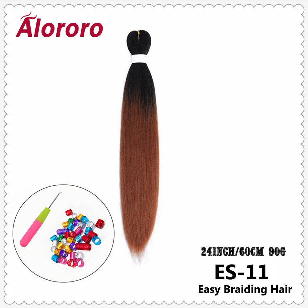 Alororo Synthetic Hair Braids Extensions Braiding Hair Pre Stretched 24 Inches Afro Jumbo Braid Hair Profession Braids