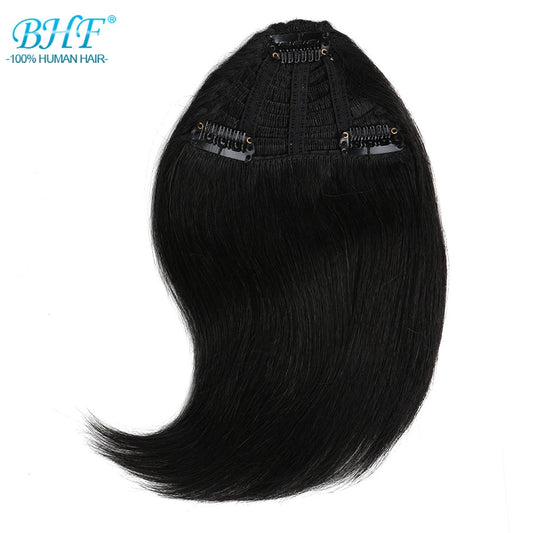 BHF Human Hair Bangs 8inch 20g Front 3 clips in Straight Remy Natural Human Hair Fringe All Colors