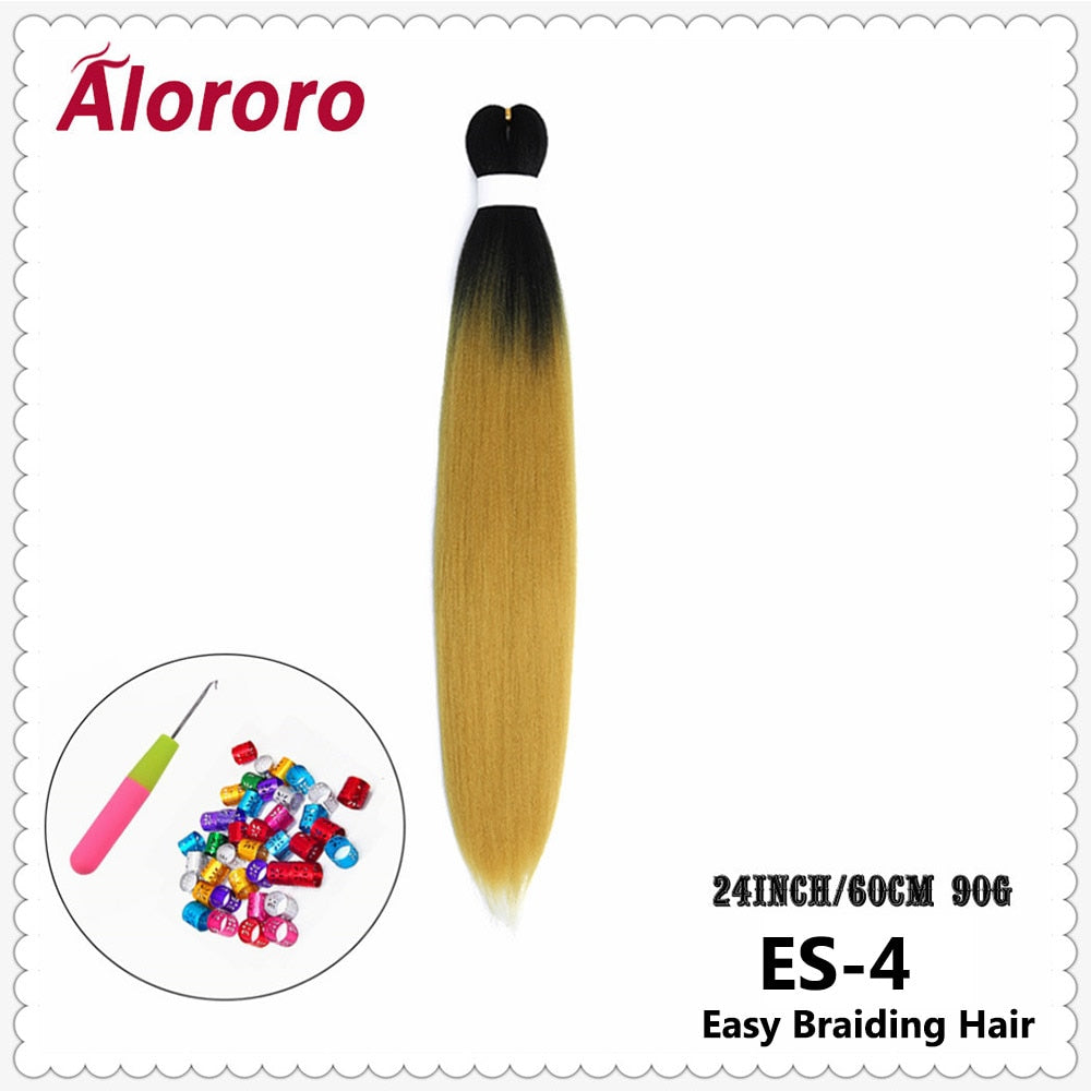 Alororo Synthetic Hair Braids Extensions Braiding Hair Pre Stretched 24 Inches Afro Jumbo Braid Hair Profession Braids