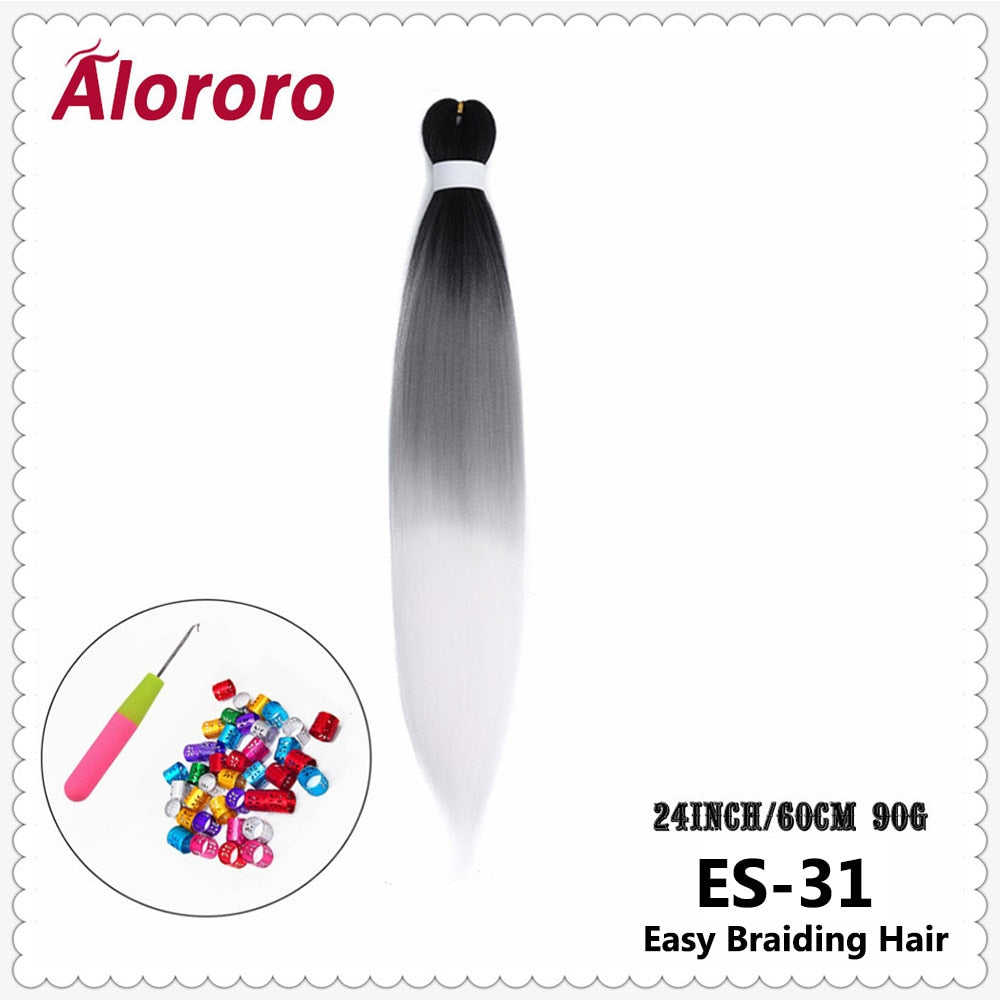 Alororo Synthetic Hair Braids Extensions Braiding Hair Pre Stretched 24 Inches Afro Jumbo Braid Hair Profession Braids