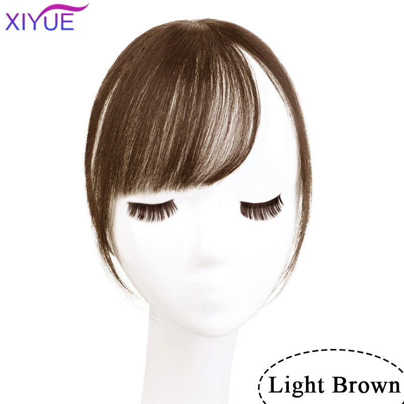 Black/Light Brown Clip In Hair Bangs Hairpiece Accessories Synthetic Fake Bangs Clip In Hair Extensions Clip In Hair Pieces