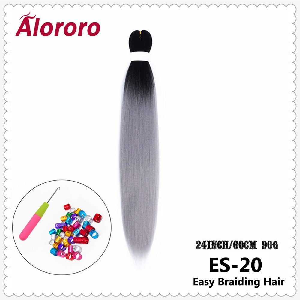 Alororo Synthetic Hair Braids Extensions Braiding Hair Pre Stretched 24 Inches Afro Jumbo Braid Hair Profession Braids