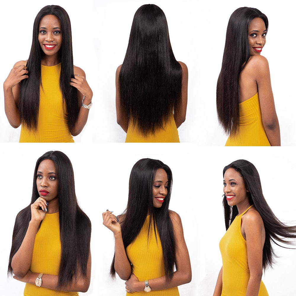 Amanda Hair Brazilian Hair Weave Bundles Straight 3/4 Bundles Deals Natural Color 100% Human Hair Extensions 8-28 Inch Remy Hair