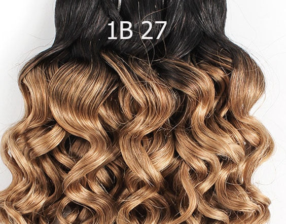 4/6 Bundles 50g/pc T 1B 27 Honey Blonde Ombre Brazilian Water Wave Brown Black Remy Human Hair Short Bob Style MOGUL HAIR