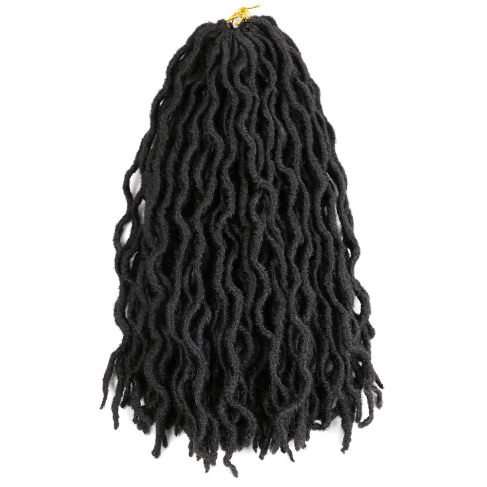 Luxury For Braiding Synthetic Faux Locs Curly Crochet Hair 24Strands Ombre Blond Crochet Braids 20inch 50cm