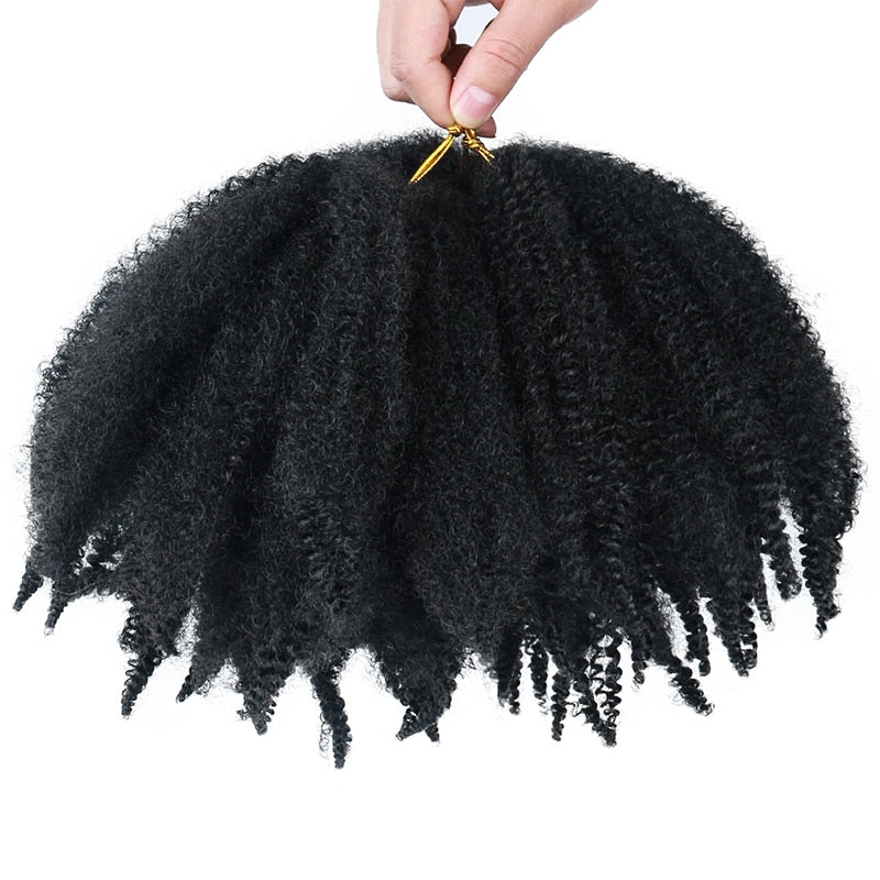 Black Star Afro Kinky Twist Crochet Marley Braiding Hair Marley Kinky Hair 8inch Short Synthetic Hair Extensions for Women