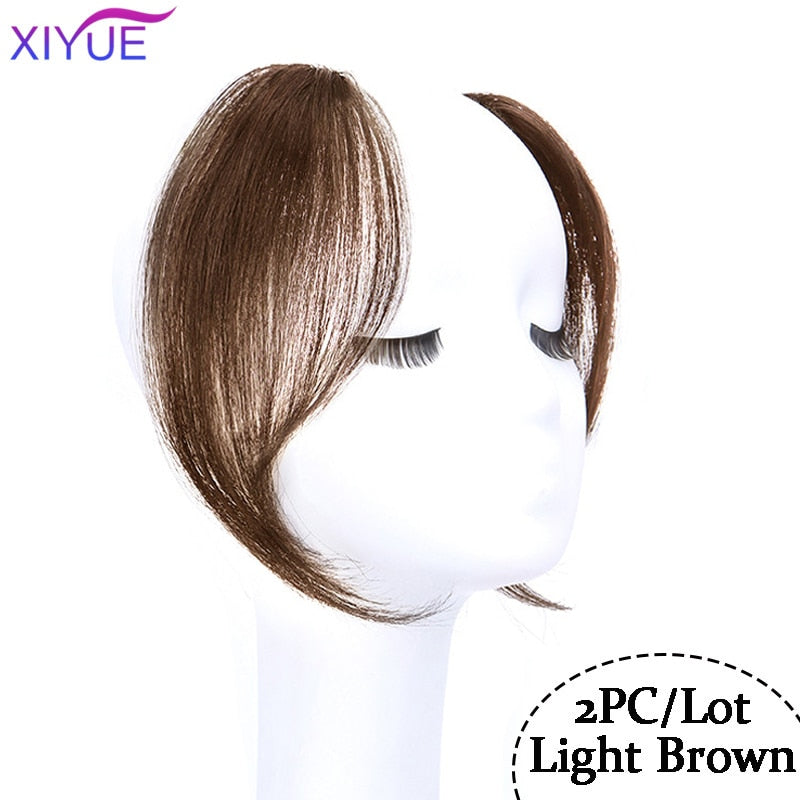 Black/Light Brown Clip In Hair Bangs Hairpiece Accessories Synthetic Fake Bangs Clip In Hair Extensions Clip In Hair Pieces