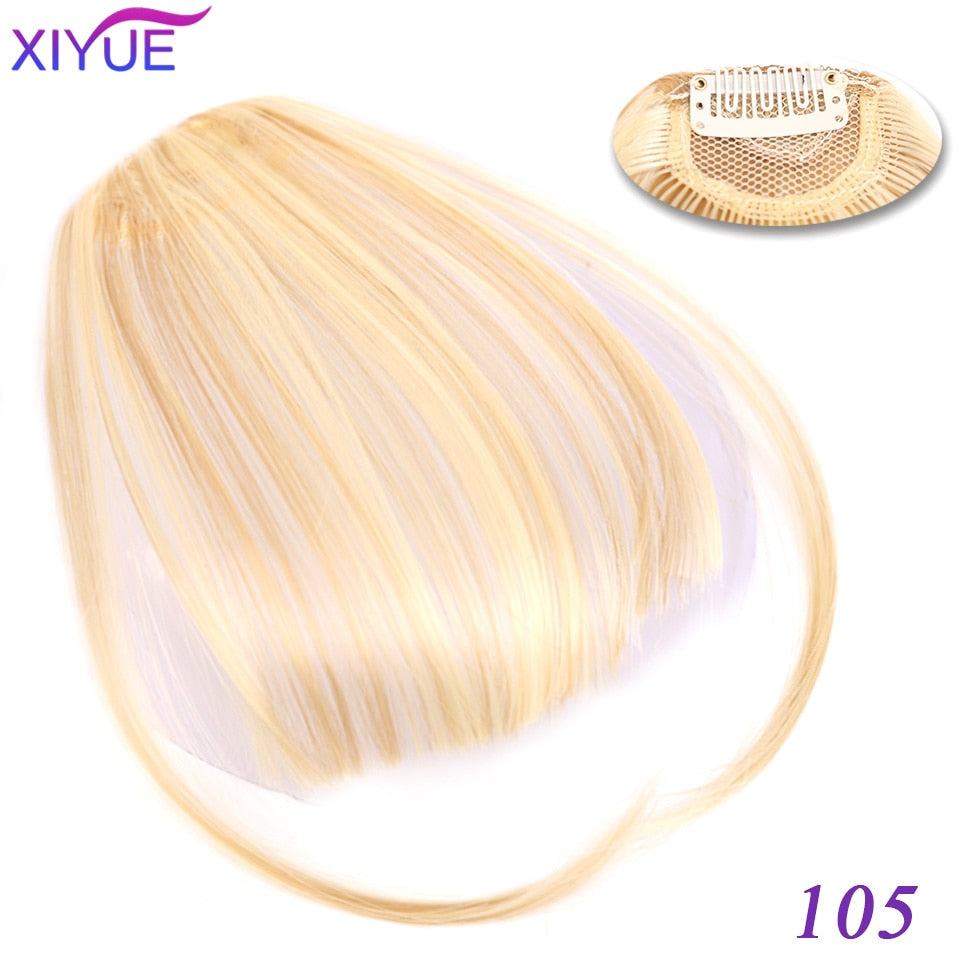 Black/Light Brown Clip In Hair Bangs Hairpiece Accessories Synthetic Fake Bangs Clip In Hair Extensions Clip In Hair Pieces