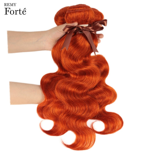 Remy Forte Blonde Body Wave Bundles With Closure Orange Brazilian Hair Weave Bundles 3 bundles Human Hair with Closure Fast USA