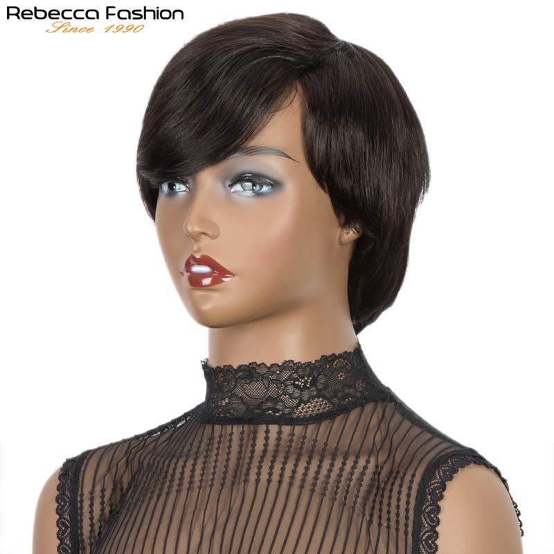 Rebecca Pixie Hair Straight Hair Short Cut Wig Human Hair Full Wig Brazilian Human Hair Wigs For Black Women Blonde Cheap Wig