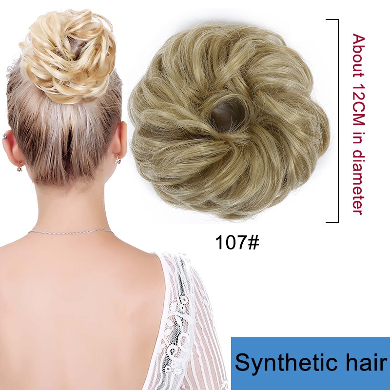 Bybrbana Brazil 100% Human Hair Non-remy Hair Soft Hair Bun Curly  Elastic Wavy Braid Headband Ponytail Women