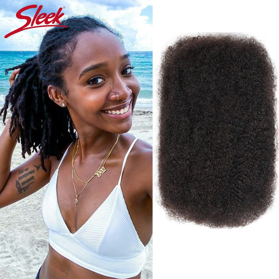 Sleek Brazilian Remy Hair Afro kinky Curly Bulk Human Hair For Braiding 1 Bundle 50g/pc Natural Color Braids Hair No Weft